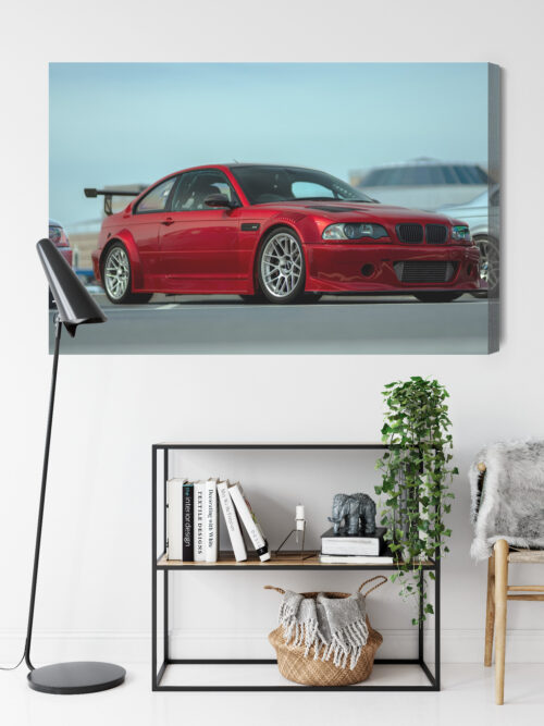 Obraz na płótnie BMW M3 Sportowe auto na parkingu  Premium Canvas - obrazek 9