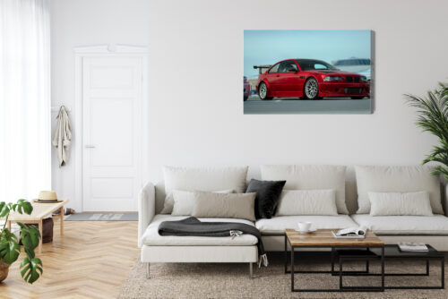 Obraz na płótnie BMW M3 Sportowe auto na parkingu  Premium Canvas - obrazek 6