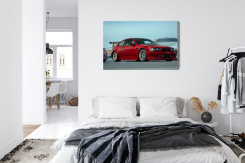 Obraz na płótnie BMW M3 Sportowe auto na parkingu  Premium Canvas - obrazek 7