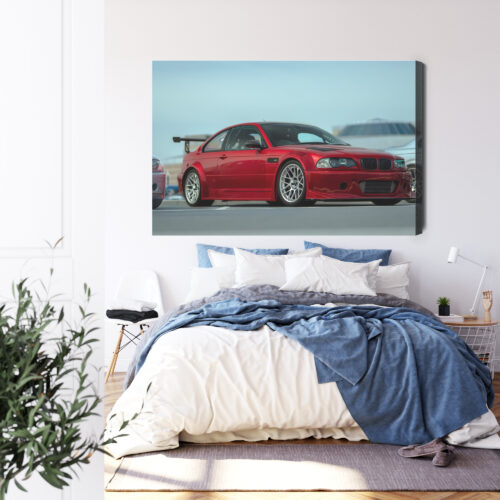 Obraz na płótnie BMW M3 Sportowe auto na parkingu  Premium Canvas - obrazek 3