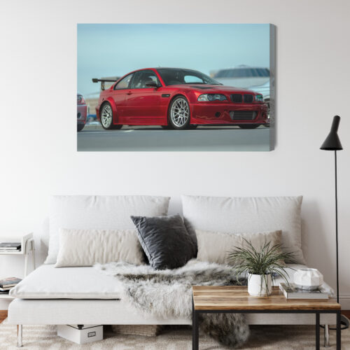 Obraz na płótnie BMW M3 Sportowe auto na parkingu  Premium Canvas - obrazek 4