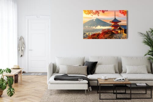 Obraz na płótnie Architektura Świątynia i góra Fuji Premium Canvas - obrazek 6
