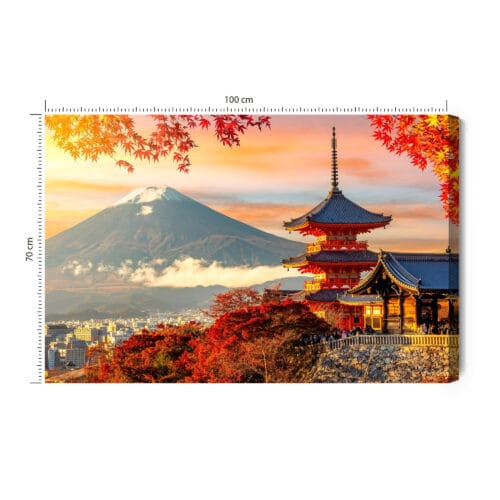 Obraz na płótnie Architektura Świątynia i góra Fuji Premium Canvas