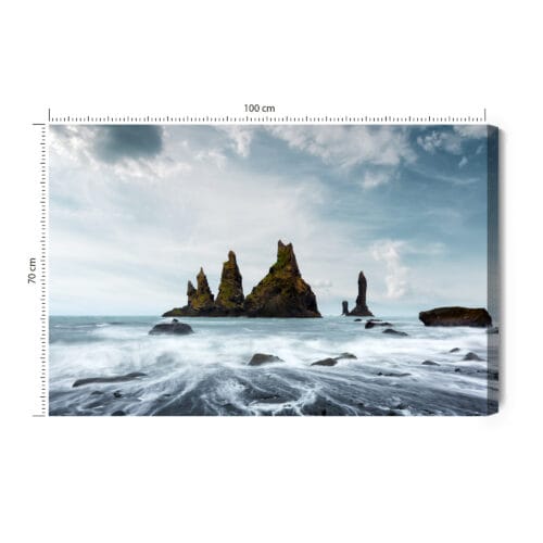 Obraz na płótnie Natura skały w oceanie przy Reynisfjara Premium Canvas
