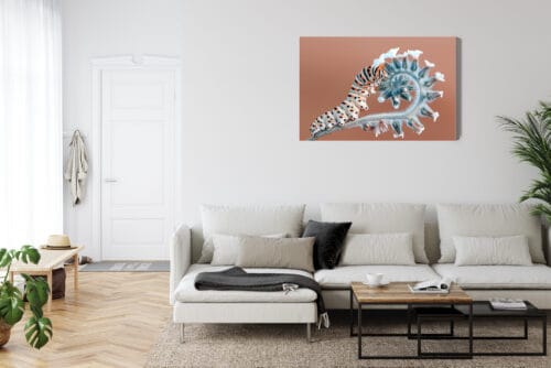 Obraz na płótnie Natura Gąsienica na roślinie Premium Canvas - obrazek 6