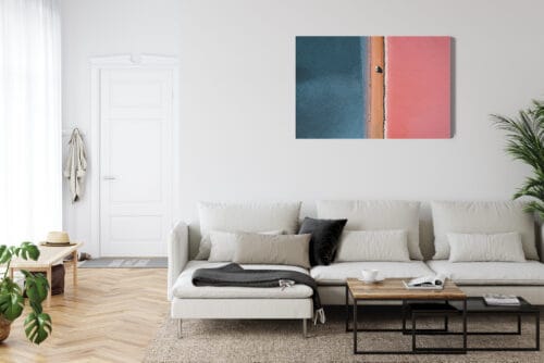 Obraz na płótnie Natura między różowym a niebieskim jeziorem Premium Canvas - obrazek 6
