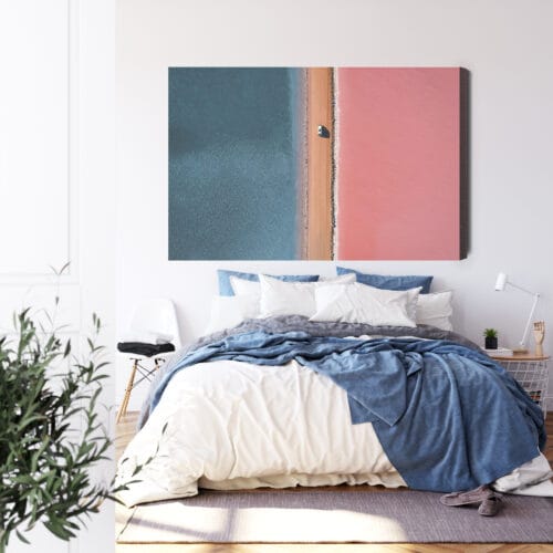 Obraz na płótnie Natura między różowym a niebieskim jeziorem Premium Canvas - obrazek 3