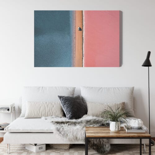 Obraz na płótnie Natura między różowym a niebieskim jeziorem Premium Canvas - obrazek 4
