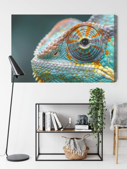 Obraz na płótnie Zwierzęta Kameleon z bliska Premium Canvas - obrazek 9