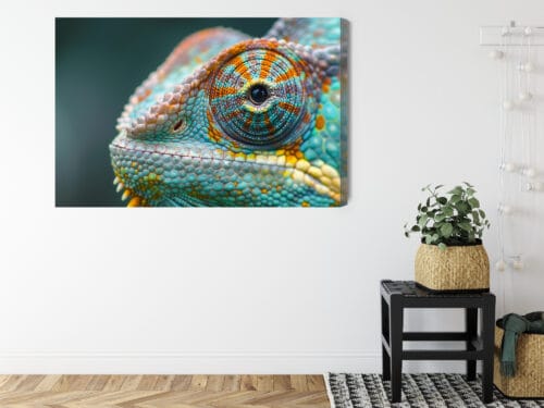 Obraz na płótnie Zwierzęta Kameleon z bliska Premium Canvas - obrazek 8