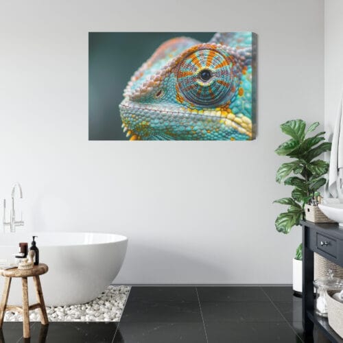 Obraz na płótnie Zwierzęta Kameleon z bliska Premium Canvas - obrazek 5