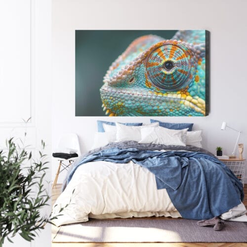 Obraz na płótnie Zwierzęta Kameleon z bliska Premium Canvas - obrazek 3