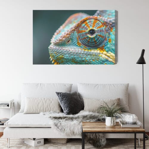Obraz na płótnie Zwierzęta Kameleon z bliska Premium Canvas - obrazek 4