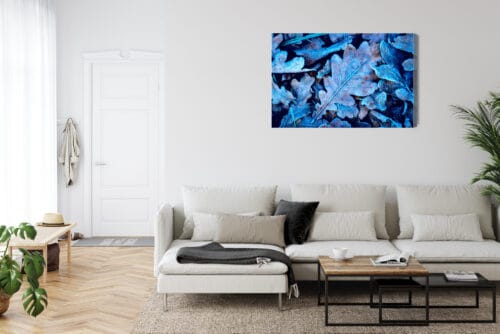 Obraz na płótnie Natura Liście z szronem Premium Canvas - obrazek 6