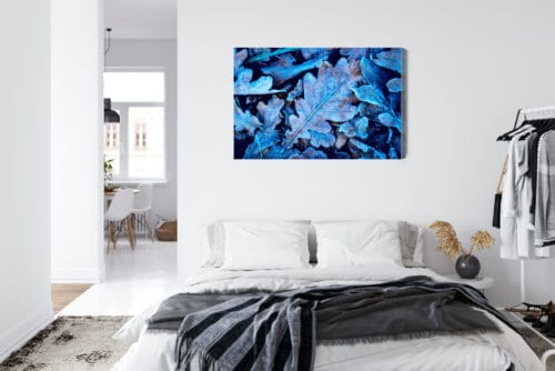 Obraz na płótnie Natura Liście z szronem Premium Canvas - obrazek 7