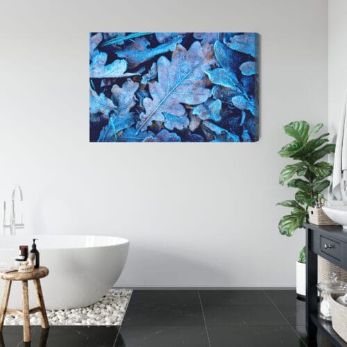Obraz na płótnie Natura Liście z szronem Premium Canvas - obrazek 5