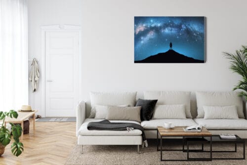 Obraz na płótnie Kosmos Sylwetka człowieka pod Drogą Mleczną Premium Canvas - obrazek 6