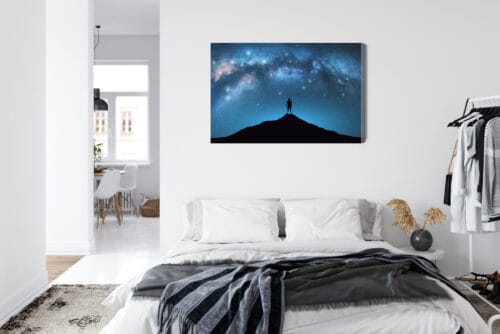 Obraz na płótnie Kosmos Sylwetka człowieka pod Drogą Mleczną Premium Canvas - obrazek 7