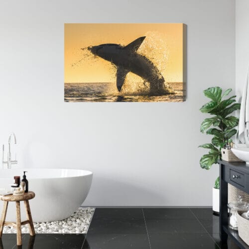 Obraz na płótnie Natura Wyskakujący rekin Premium Canvas - obrazek 5