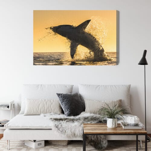 Obraz na płótnie Natura Wyskakujący rekin Premium Canvas - obrazek 4