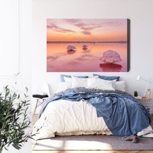 Obraz na płótnie Natura Różowe jezioro Premium Canvas - obrazek 3