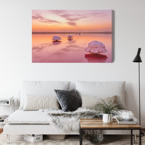 Obraz na płótnie Natura Różowe jezioro Premium Canvas - obrazek 4