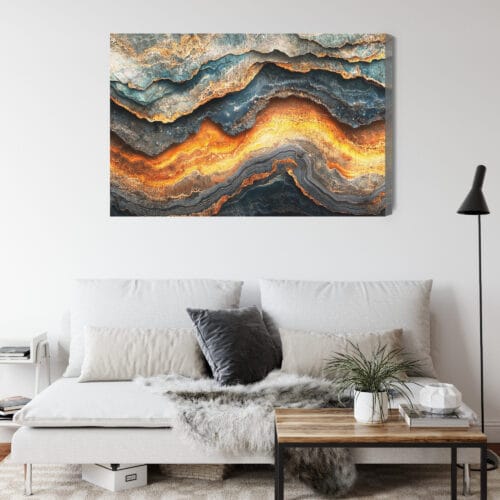 Obraz na płótnie Abstrakcja Warstwy minerału Premium Canvas - obrazek 4