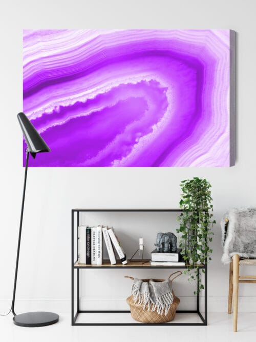 Obraz na płótnie Abstrakcja Fioletowy przekrój geody agatu Premium Canvas - obrazek 9