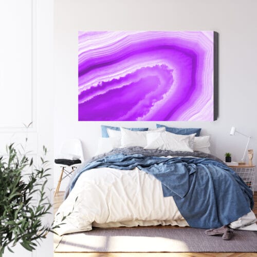 Obraz na płótnie Abstrakcja Fioletowy przekrój geody agatu Premium Canvas - obrazek 3