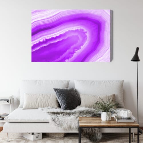 Obraz na płótnie Abstrakcja Fioletowy przekrój geody agatu Premium Canvas - obrazek 4