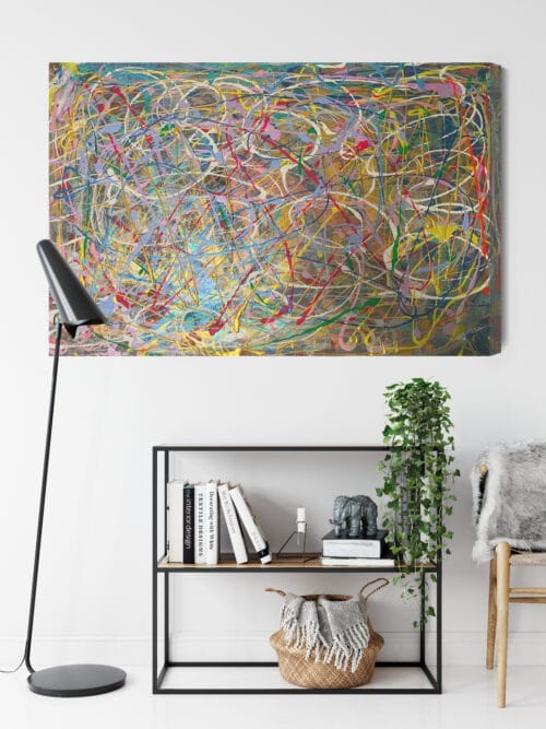 Obraz na płótnie Abstrakcja Kolorowe linie Premium Canvas - obrazek 9