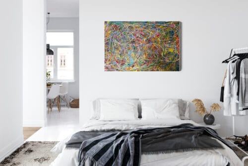 Obraz na płótnie Abstrakcja Kolorowe linie Premium Canvas - obrazek 7