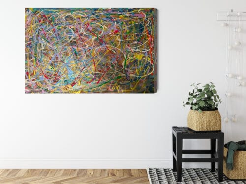 Obraz na płótnie Abstrakcja Kolorowe linie Premium Canvas - obrazek 8