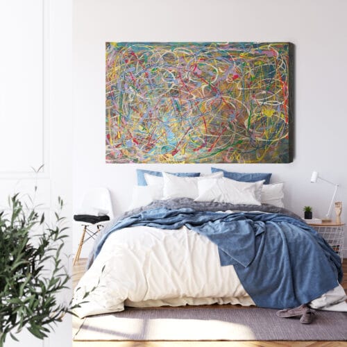 Obraz na płótnie Abstrakcja Kolorowe linie Premium Canvas - obrazek 3