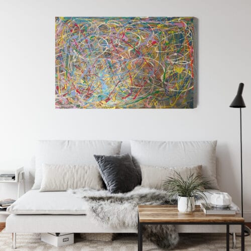 Obraz na płótnie Abstrakcja Kolorowe linie Premium Canvas - obrazek 4