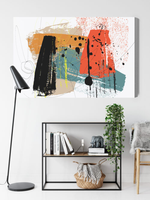 Obraz na płótnie Kolorowy chaos Styl abstrakcyjny Plamy i linie  Premium Canvas - obrazek 9