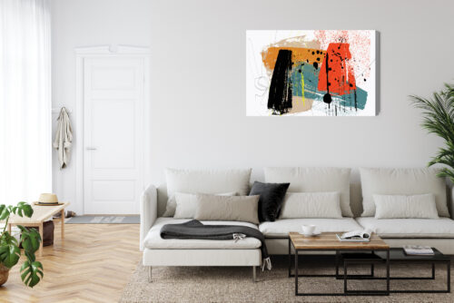 Obraz na płótnie Kolorowy chaos Styl abstrakcyjny Plamy i linie  Premium Canvas - obrazek 6