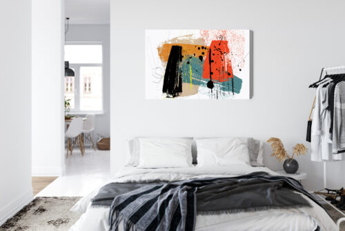 Obraz na płótnie Kolorowy chaos Styl abstrakcyjny Plamy i linie  Premium Canvas - obrazek 7