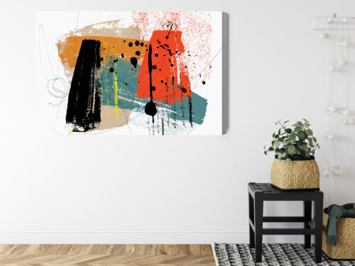 Obraz na płótnie Kolorowy chaos Styl abstrakcyjny Plamy i linie  Premium Canvas - obrazek 8