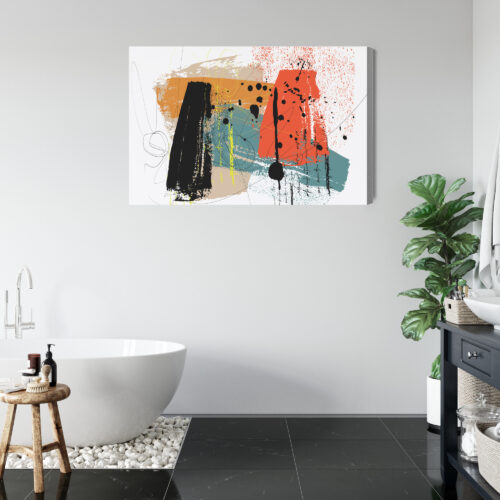 Obraz na płótnie Kolorowy chaos Styl abstrakcyjny Plamy i linie  Premium Canvas - obrazek 5