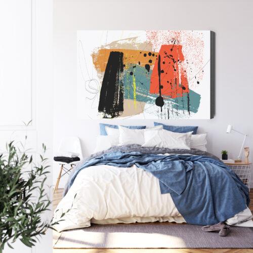 Obraz na płótnie Kolorowy chaos Styl abstrakcyjny Plamy i linie  Premium Canvas - obrazek 3