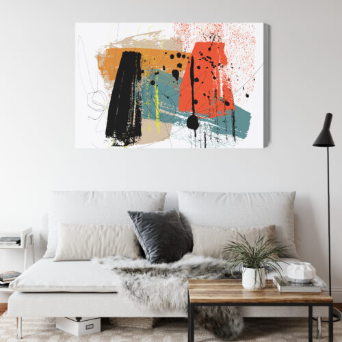 Obraz na płótnie Kolorowy chaos Styl abstrakcyjny Plamy i linie  Premium Canvas - obrazek 4