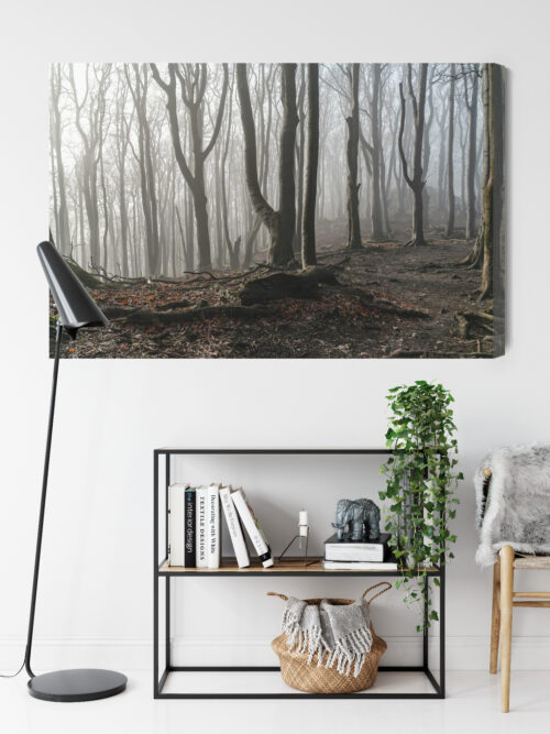 Obraz na płótnie Mglisty las Styl fotograficzny Drzewa we mgle  Premium Canvas - obrazek 9