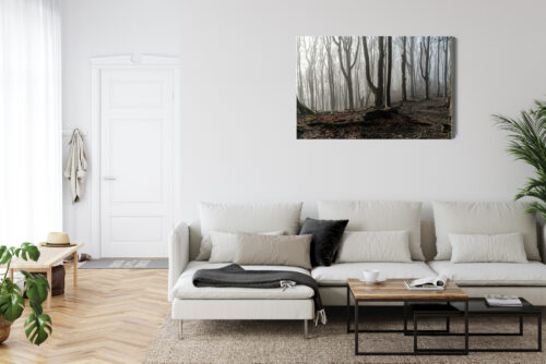 Obraz na płótnie Mglisty las Styl fotograficzny Drzewa we mgle  Premium Canvas - obrazek 6