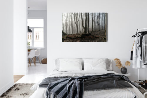 Obraz na płótnie Mglisty las Styl fotograficzny Drzewa we mgle  Premium Canvas - obrazek 7