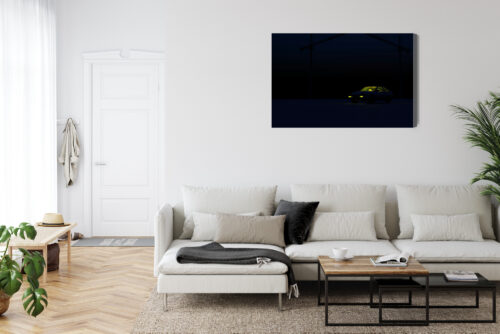 Obraz na płótnie Samochód nocą Żółte światła Minimalizm  Premium Canvas - obrazek 6