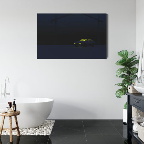 Obraz na płótnie Samochód nocą Żółte światła Minimalizm  Premium Canvas - obrazek 5
