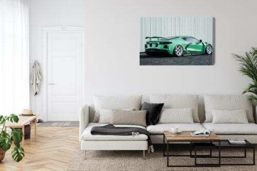 Obraz na płótnie Zielony sportowy samochód Nowoczesny styl  Premium Canvas - obrazek 6