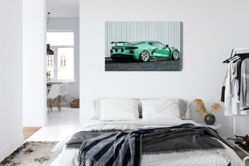 Obraz na płótnie Zielony sportowy samochód Nowoczesny styl  Premium Canvas - obrazek 7