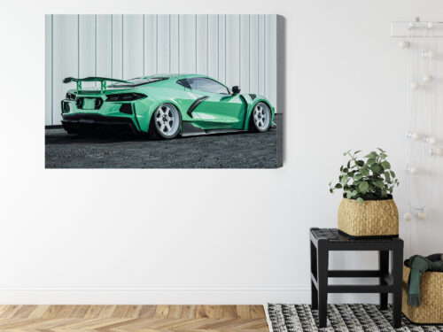 Obraz na płótnie Zielony sportowy samochód Nowoczesny styl  Premium Canvas - obrazek 8